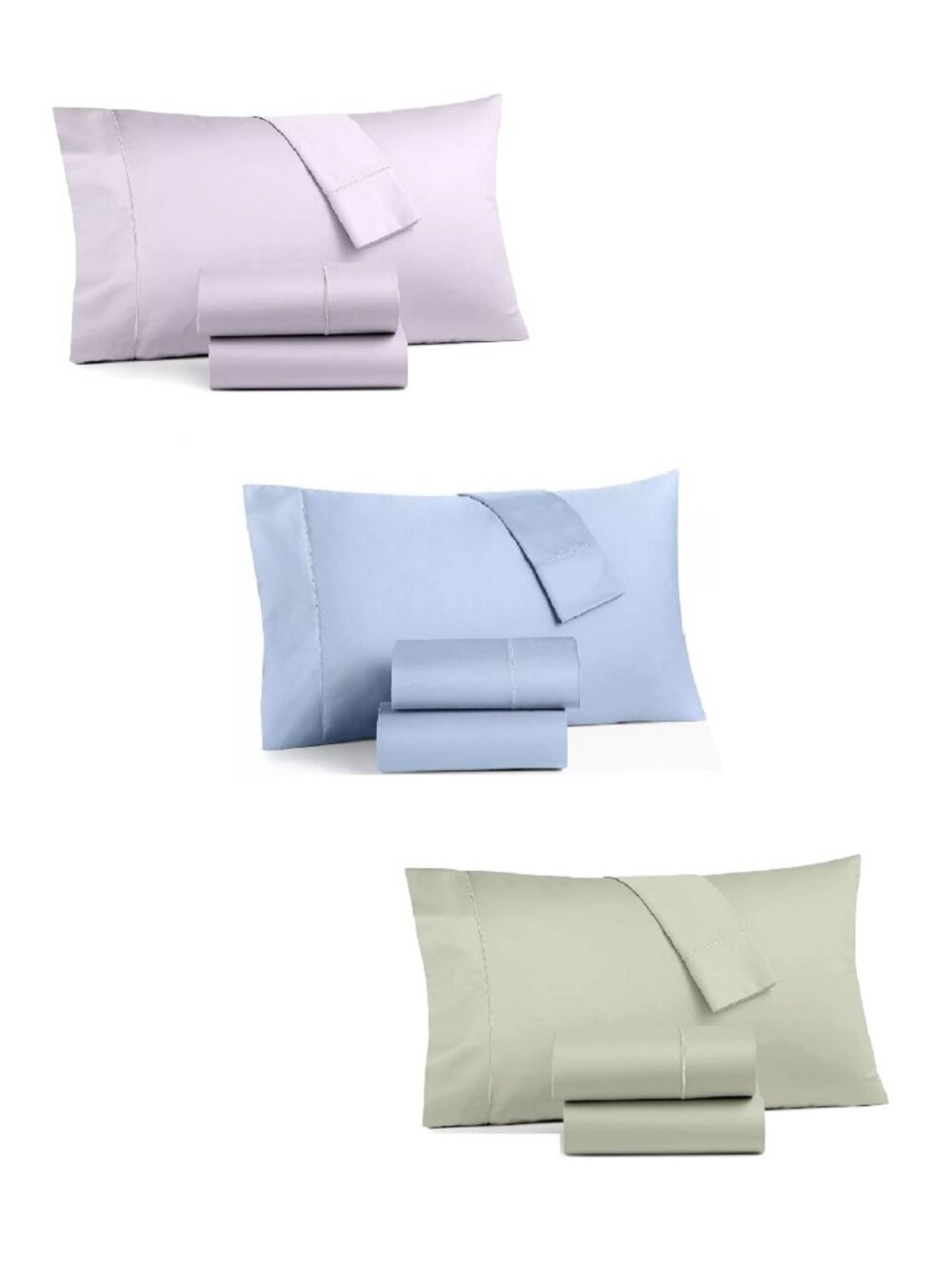 3 Charter Club Sleep Luxe 800 TC Cotton QUEEN Sheet Sets WISTERIA + POOL + ALOE